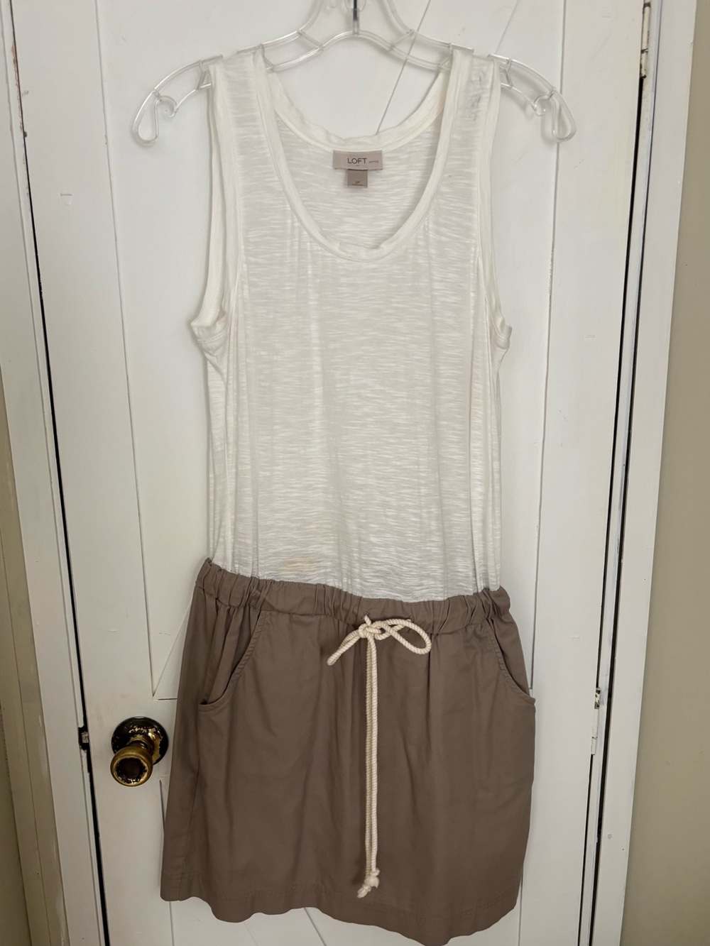 LOFT Petites Colorblock Tank Dress Small Petite Drawstring Pockets
